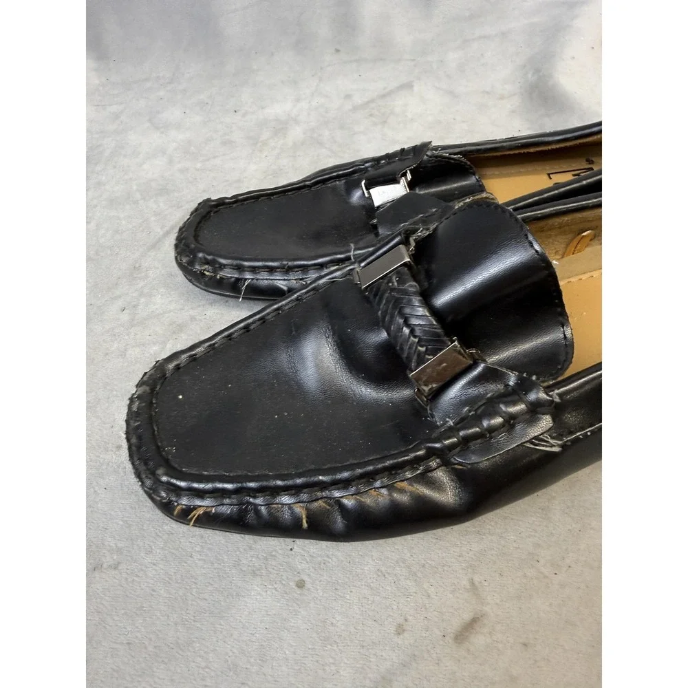 Mario Lopez Shoes Boys Size 4 Black Loafer‎ Dress Slip On Synthetic JUDE-055